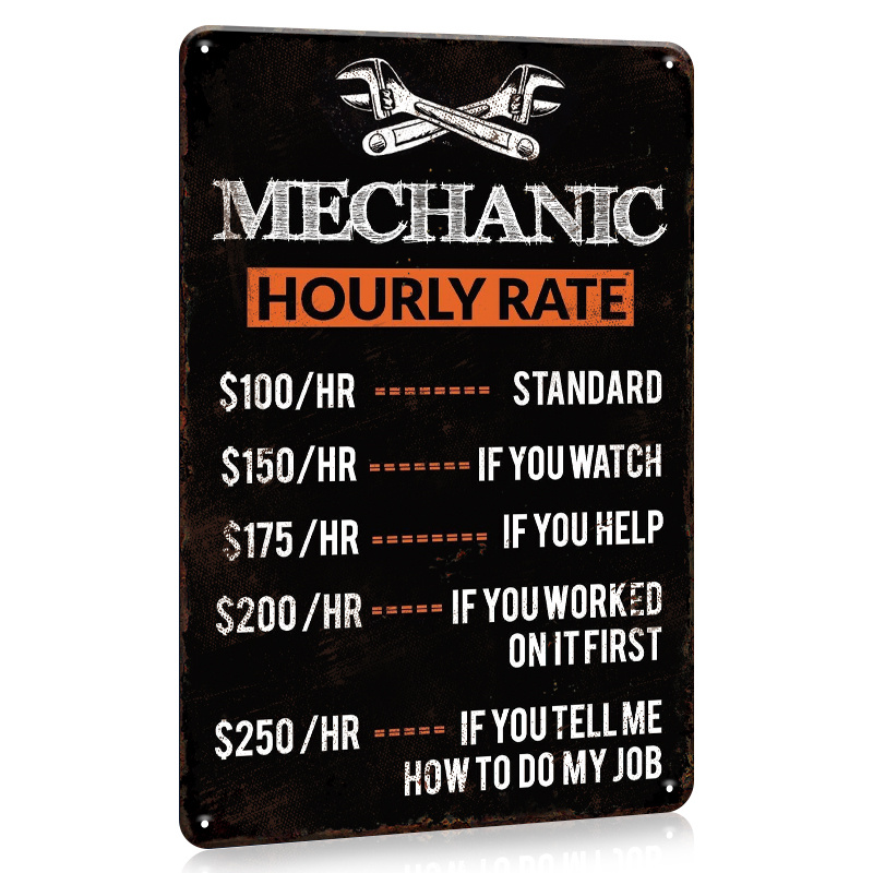 Workshop Tools Hours - 1개, 정비사 시간당 요금 금속 틴