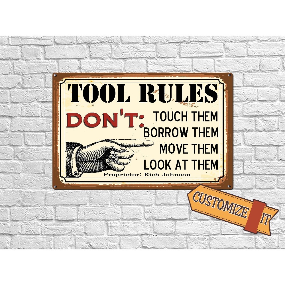 Tools Name In Workshop - 1개 맞춤형 공구 규칙 금속 명판,